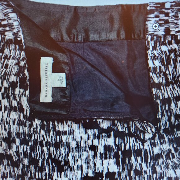 BANANA REPUBLIC WOMENS SKIRT SZ 4 BLACK AND PALE PINK LINEN AND VISCOSE A LINE - Picture 10 of 11